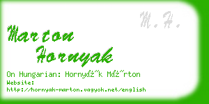 marton hornyak business card